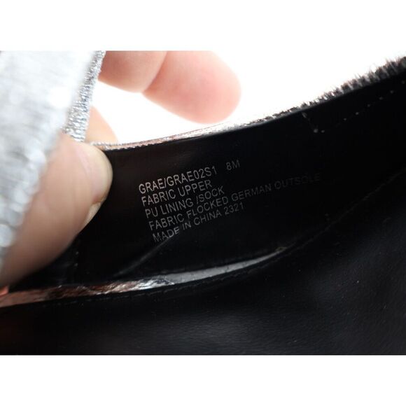 Steve Madden Grae Slingback Pump Silver Metallic Heels Size 8M Pointed Toe - Picture 10 of 13